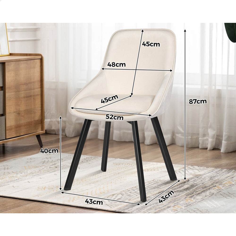 ALFORDSON Dining Chairs Kitchen Swivel PU Leather Sherpa Velvet Wooden x1/x2/x4 - Picture 374 of 592