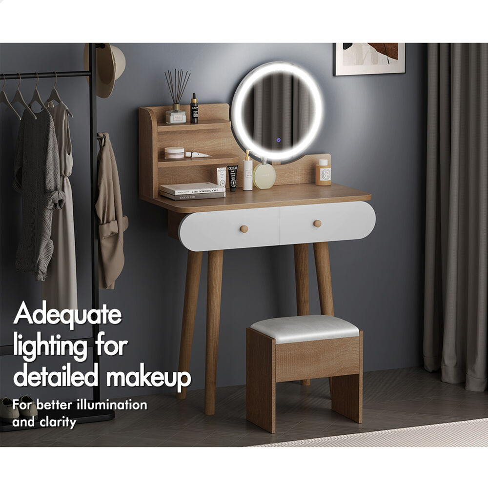 ALFORDSON Dressing Table Stool Set Makeup Mirror Storage Vanity Desk LED Bulbs - Picture 250 of 520