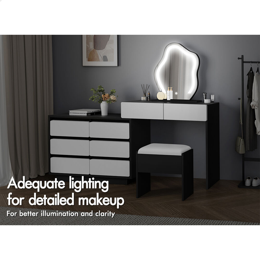 ALFORDSON Dressing Table Stool Set Makeup Mirror Storage Vanity Desk LED Bulbs - Picture 284 of 520