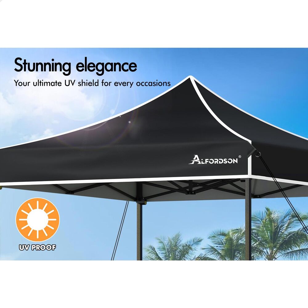 ALFORDSON Gazebo 3x3m Pop Up PE Mesh Marquee Outdoor Folding Tent Wedding Canopy - Picture 34 of 160