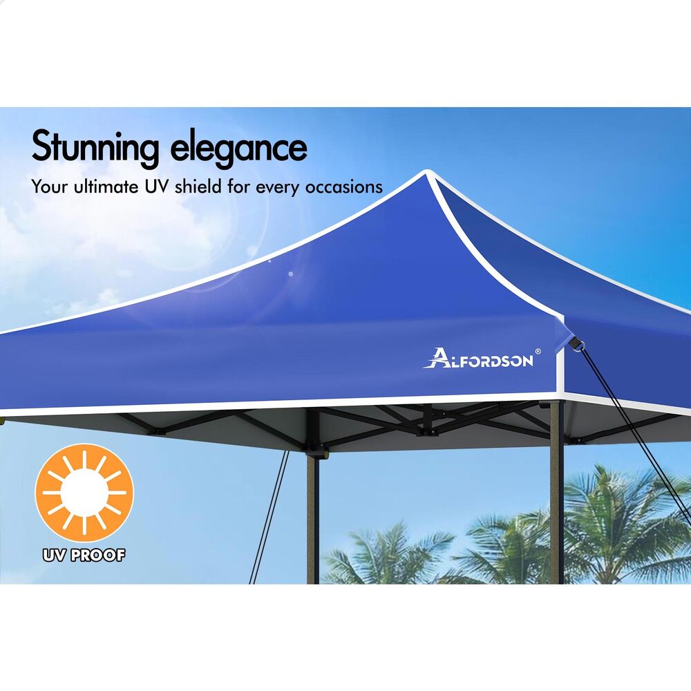 ALFORDSON Gazebo 3x3m Pop Up PE Mesh Marquee Outdoor Folding Tent Wedding Canopy - Picture 46 of 160