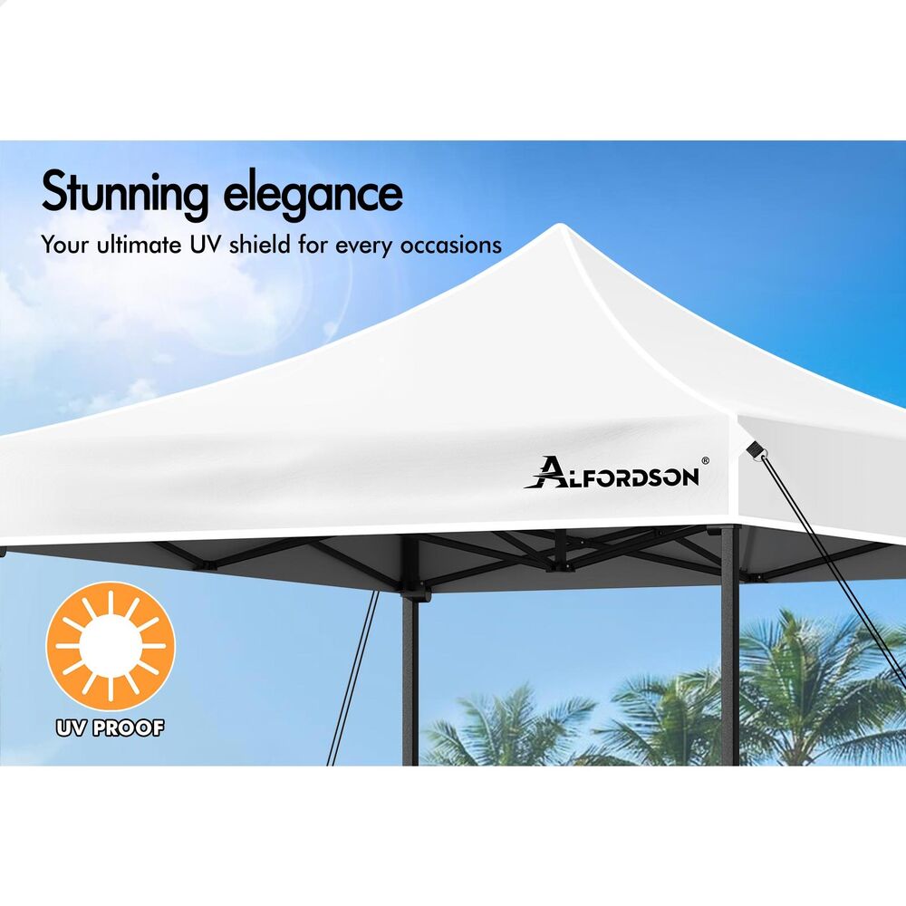 ALFORDSON Gazebo 3x3m Pop Up PE Mesh Marquee Outdoor Folding Tent Wedding Canopy - Picture 70 of 160