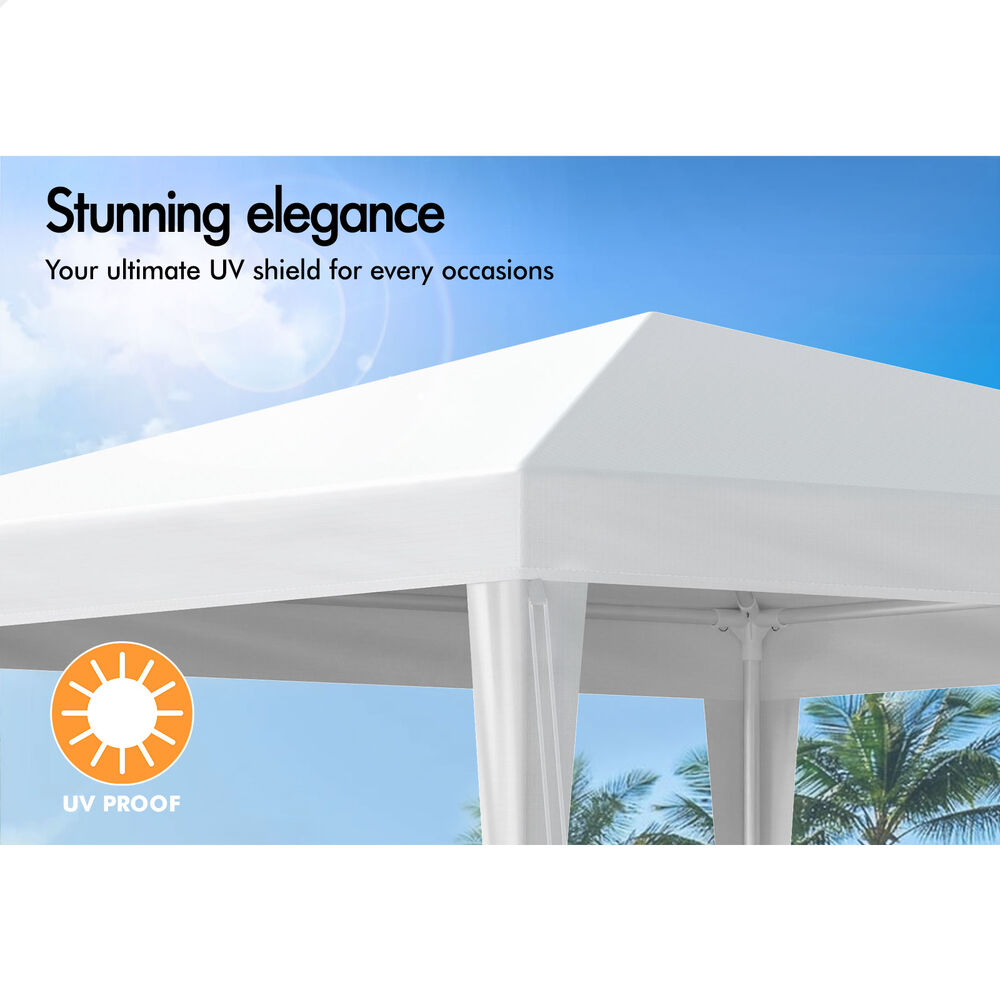 ALFORDSON Gazebo 3x3m Pop Up PE Mesh Marquee Outdoor Folding Tent Wedding Canopy - Picture 22 of 160