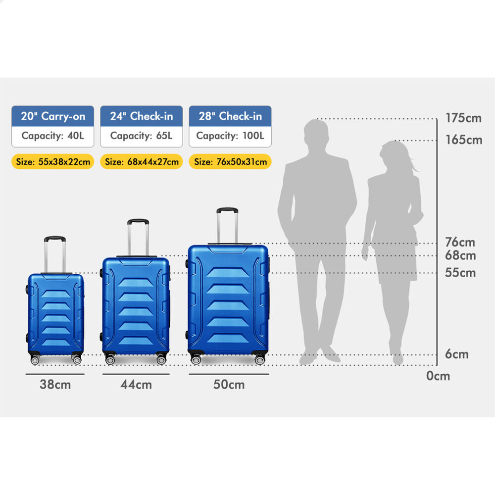 ALFORDSON Luggage 3PCS Set Suitcase Travel Trolley TSA Carry on Hard Case - Picture 24 of 254