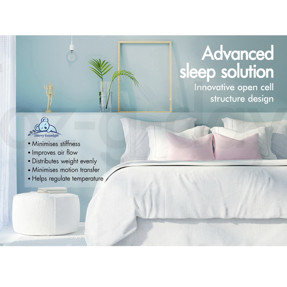 STARRY EUCALYPT Memory Foam Mattress Topper 7-Zone 5/8/10cm Gel Bamboo Fabric - Picture 147 of 194