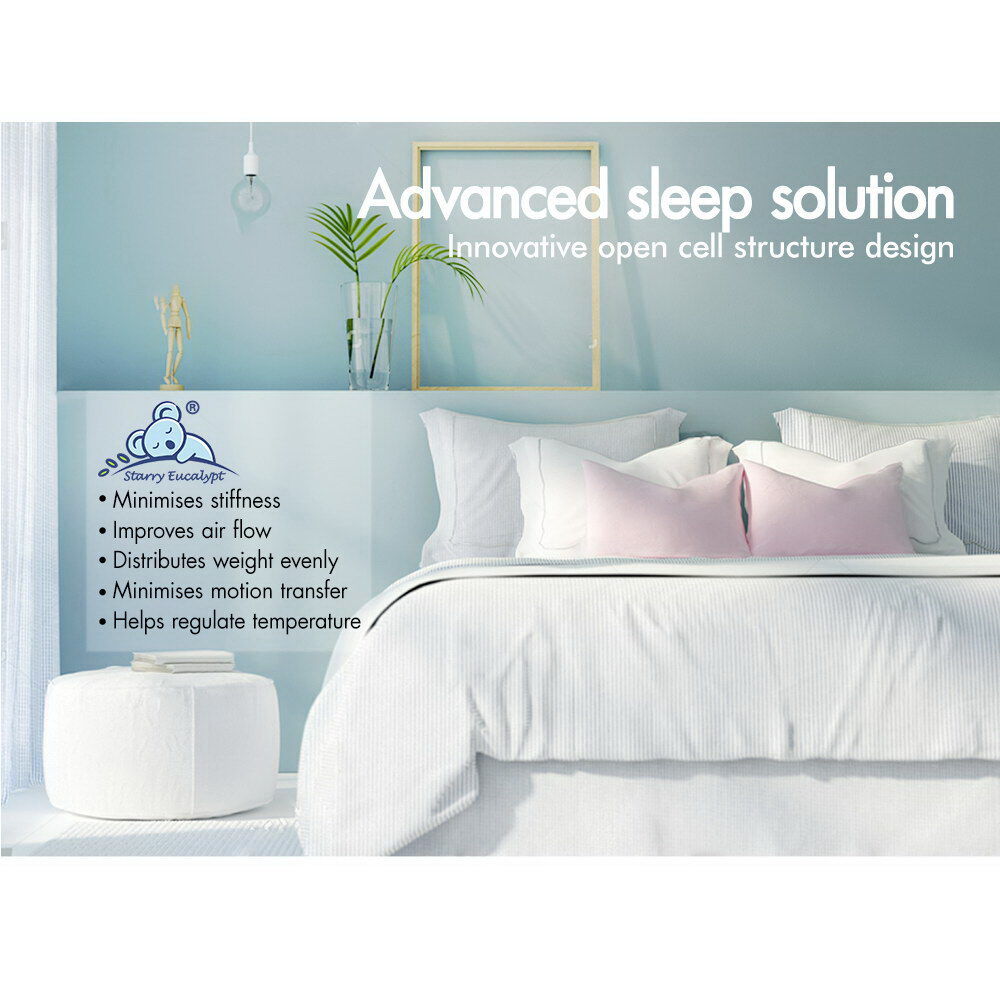 STARRY EUCALYPT Memory Foam Mattress Topper 5/8/10/12cm Bamboo 7-Zone Cool Gel - Picture 594 of 912