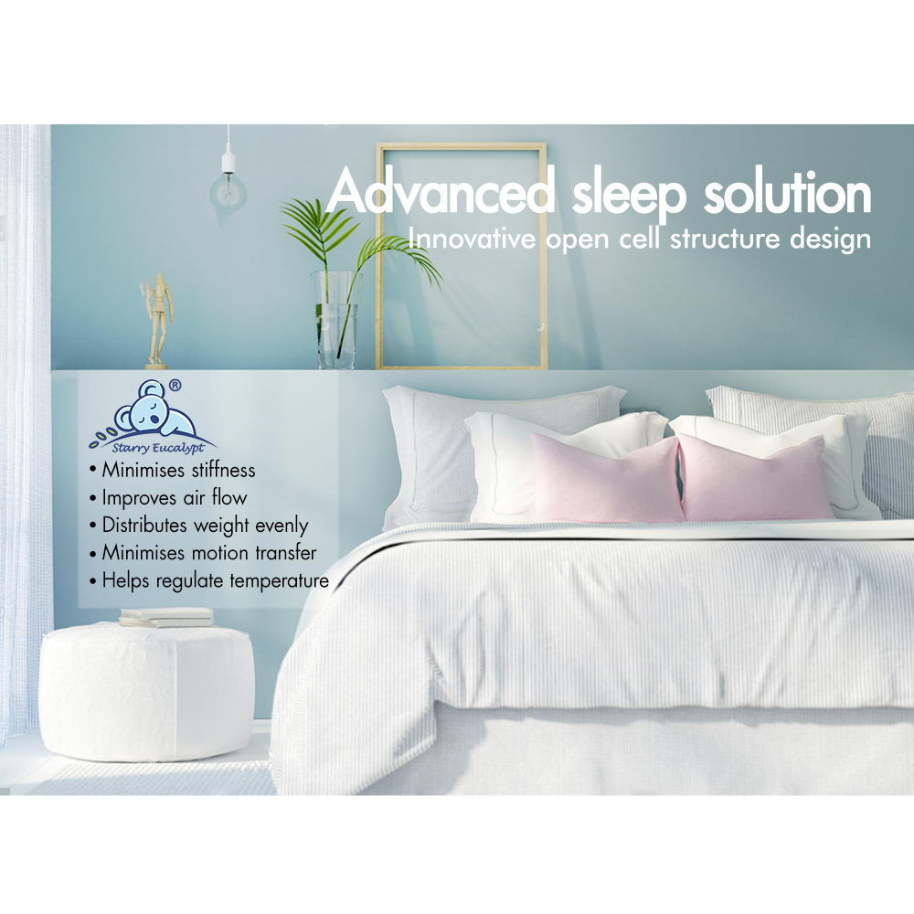 STARRY EUCALYPT Memory Foam Mattress Topper 5/8/10/12cm Bamboo 7-Zone Cool Gel - Picture 390 of 912