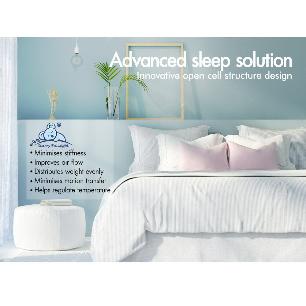 STARRY EUCALYPT Memory Foam Mattress Topper 5/8/10/12cm Bamboo 7-Zone Cool Gel - Picture 306 of 912
