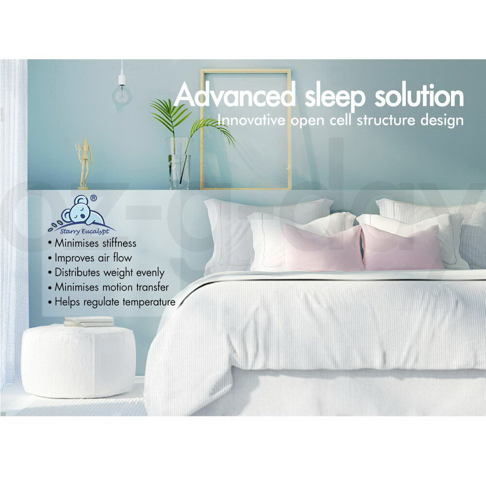 STARRY EUCALYPT Memory Foam Mattress Topper 7-Zone 5/8/10cm Gel Bamboo Fabric - Picture 54 of 194