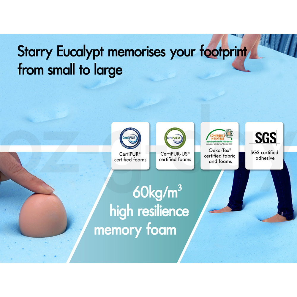 STARRY EUCALYPT Memory Foam Mattress Topper 5/8/10/12cm Bamboo 7-Zone Cool Gel - Picture 870 of 912