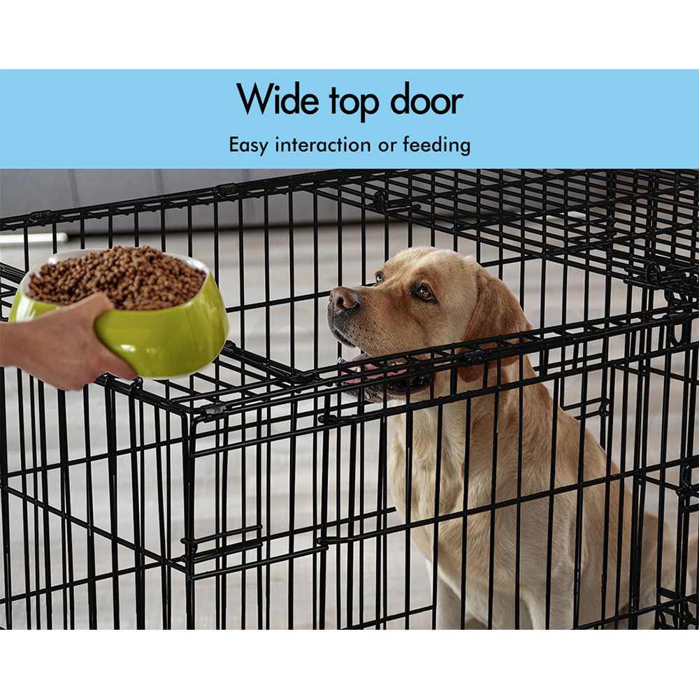 BEASTIE Dog Cage Pet Crate Kennel Cat Collapsible Metal Playpen 24"~ 48" Large - Picture 20 of 124