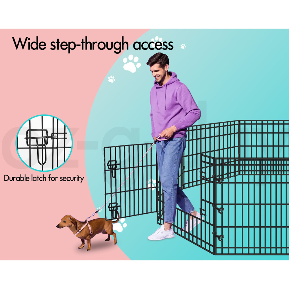 BEASTIE Dog Cage Pet Crate Kennel Cat Collapsible Metal Playpen 24"~ 48" Large - Picture 64 of 124
