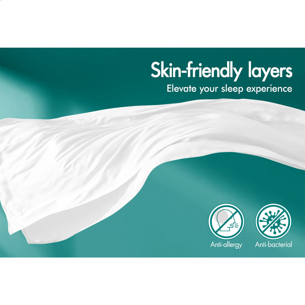 STARRY EUCALYPT Mattress Topper Bamboo White Pillowtop Protector All Sizes 7cm - Picture 18 of 72