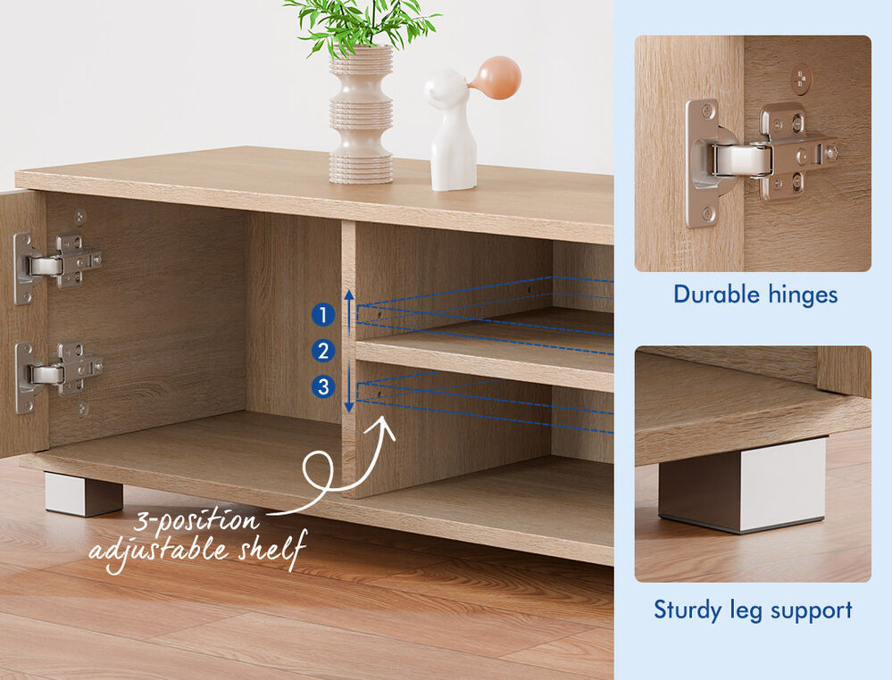 ALFORDSON TV Cabinet Entertainment Unit Stand 120cm Storage Shelf Drawers Wooden - Picture 30 of 48