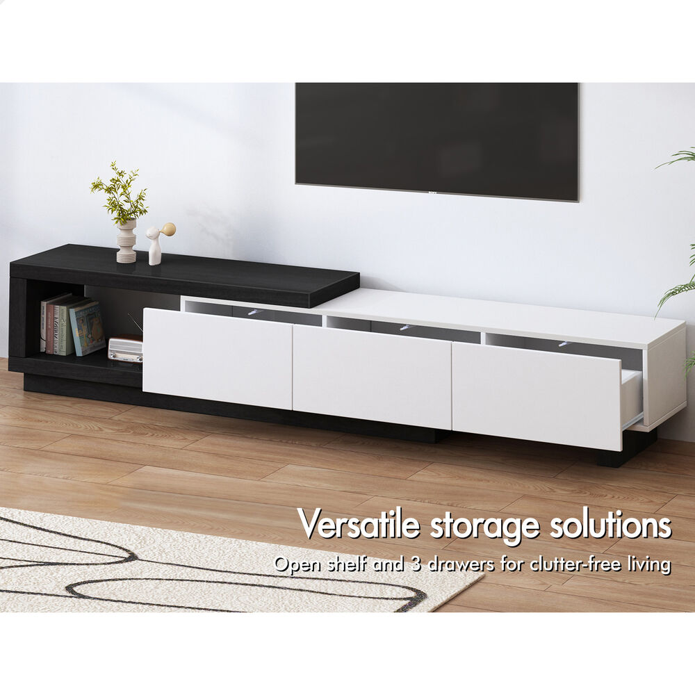 ALFORDSON Extendable Entertainment Unit TV Cabinet 190-280cm Stand Storage Shelf - Picture 18 of 60