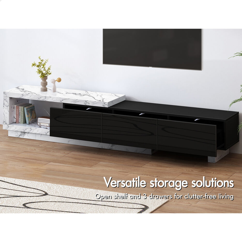 ALFORDSON Extendable Entertainment Unit TV Cabinet 190-280cm Stand Storage Shelf - Picture 30 of 60