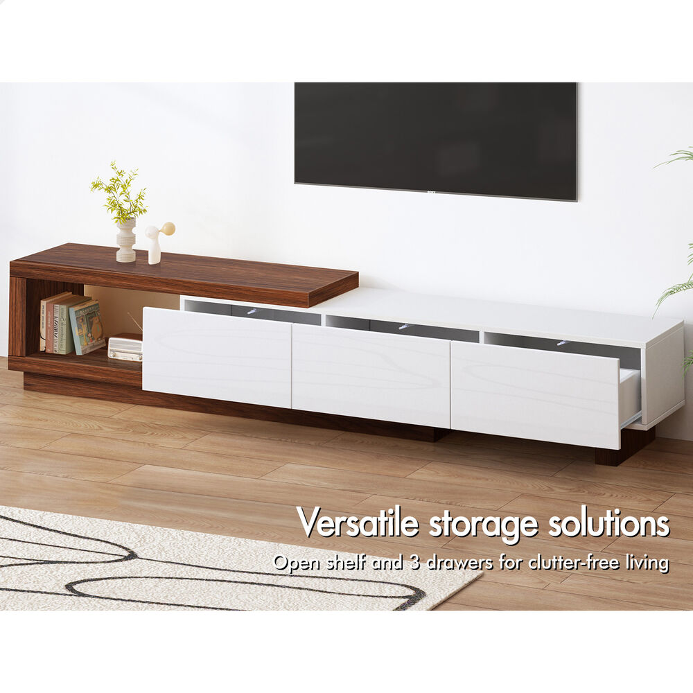 ALFORDSON Extendable Entertainment Unit TV Cabinet 190-280cm Stand Storage Shelf - Picture 42 of 60
