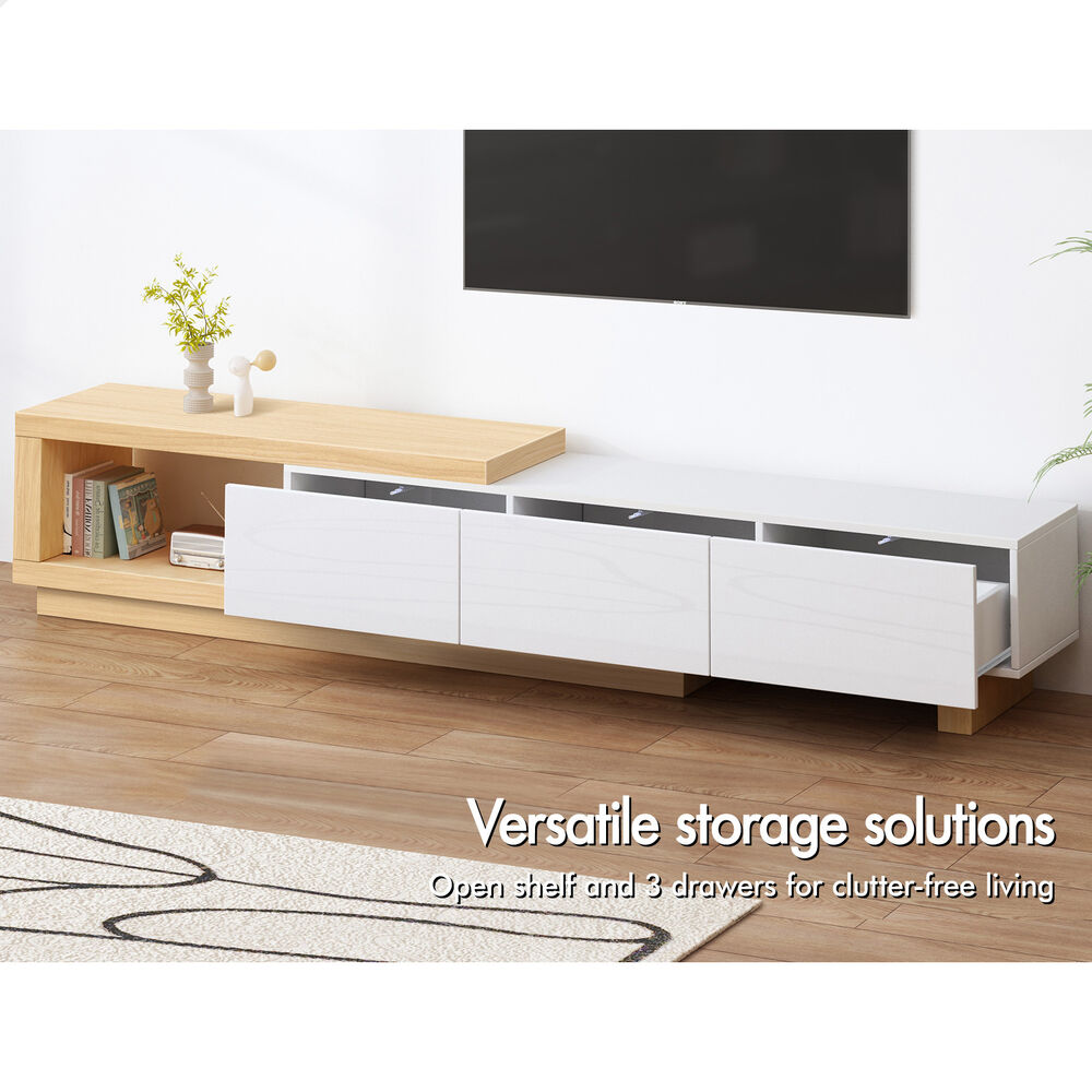 ALFORDSON Extendable Entertainment Unit TV Cabinet 190-280cm Stand Storage Shelf - Picture 54 of 60
