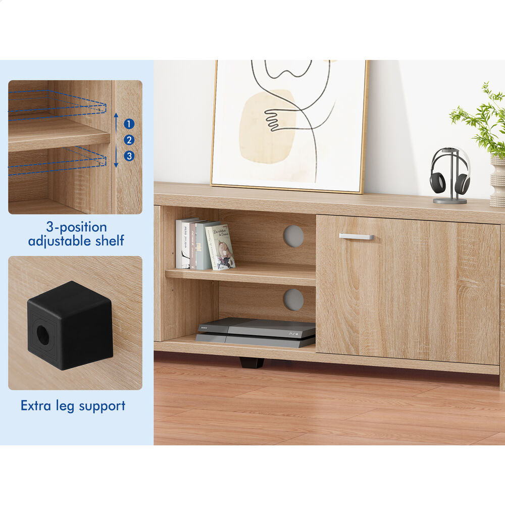 ALFORDSON TV Cabinet Entertainment Unit Stand Storage Shelf 160cm Black - Picture 30 of 48