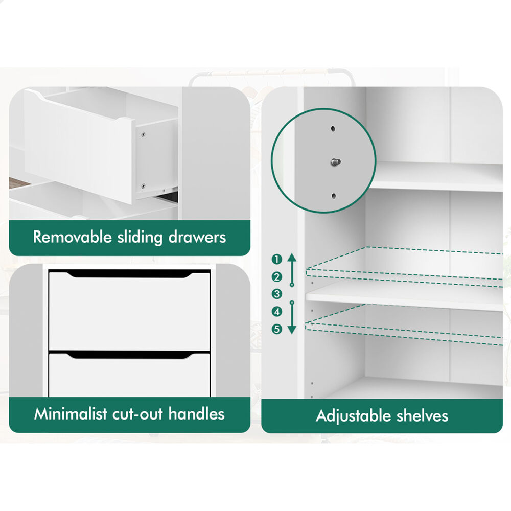 ALFORDSON Wardrobe Clothes Storage Organizer Closet Cabinet Drawers Shelves - Picture 33 of 203