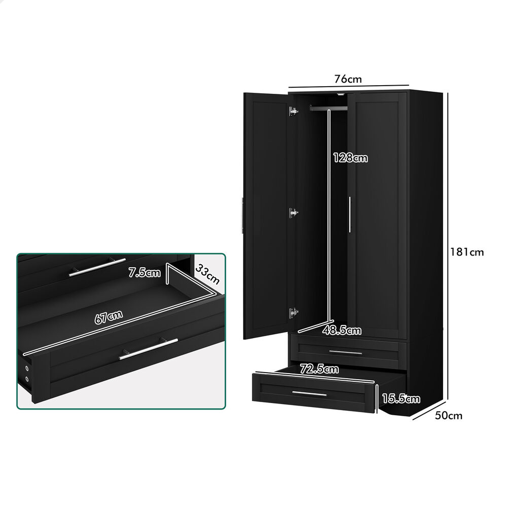 ALFORDSON Wardrobe Clothes Storage Organizer Closet Cabinet Drawers Shelves - Picture 176 of 203