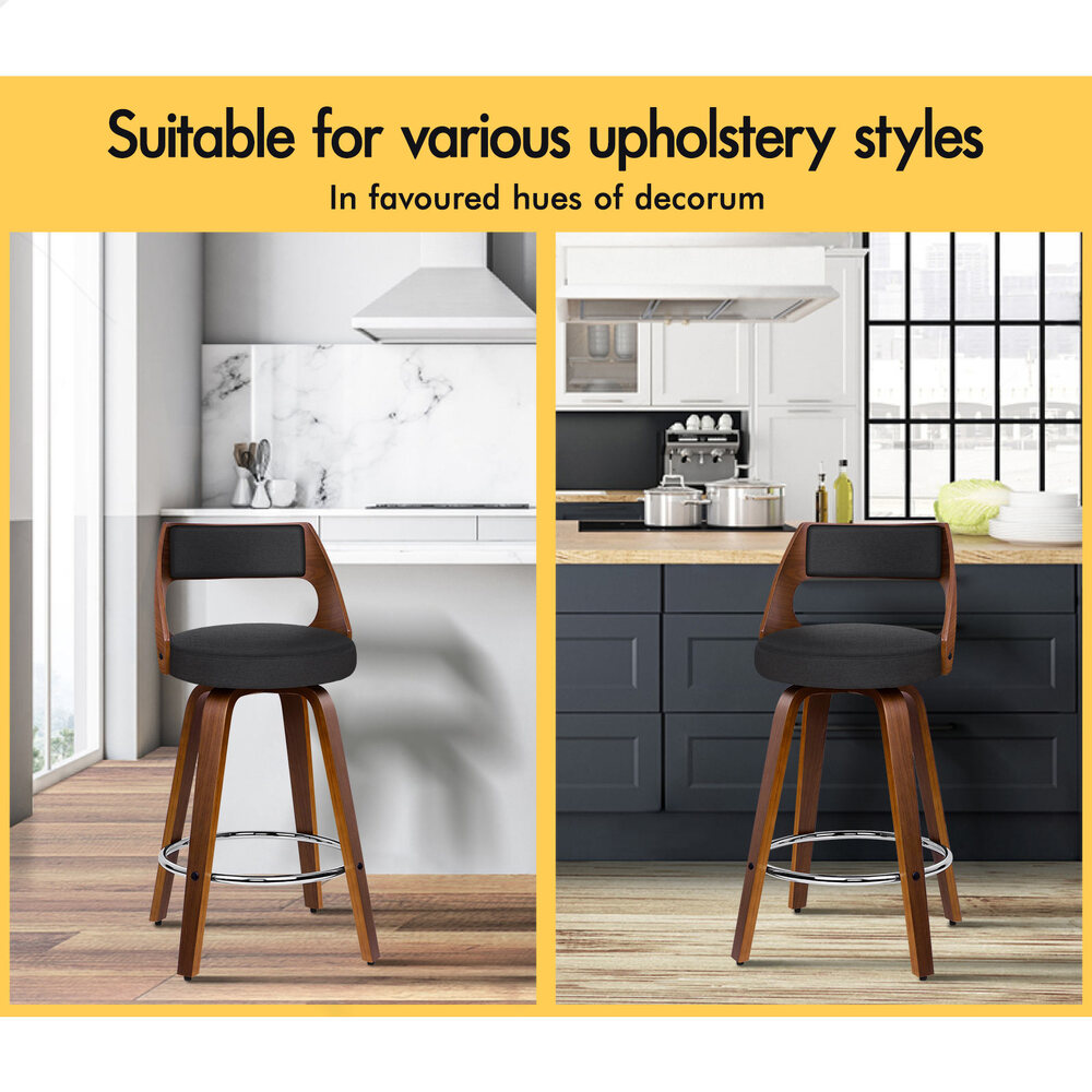 ALFORDSON Wooden Bar Stools Eden Kitchen Counter Swivel Dining Chair x2/x4 - Picture 56 of 115