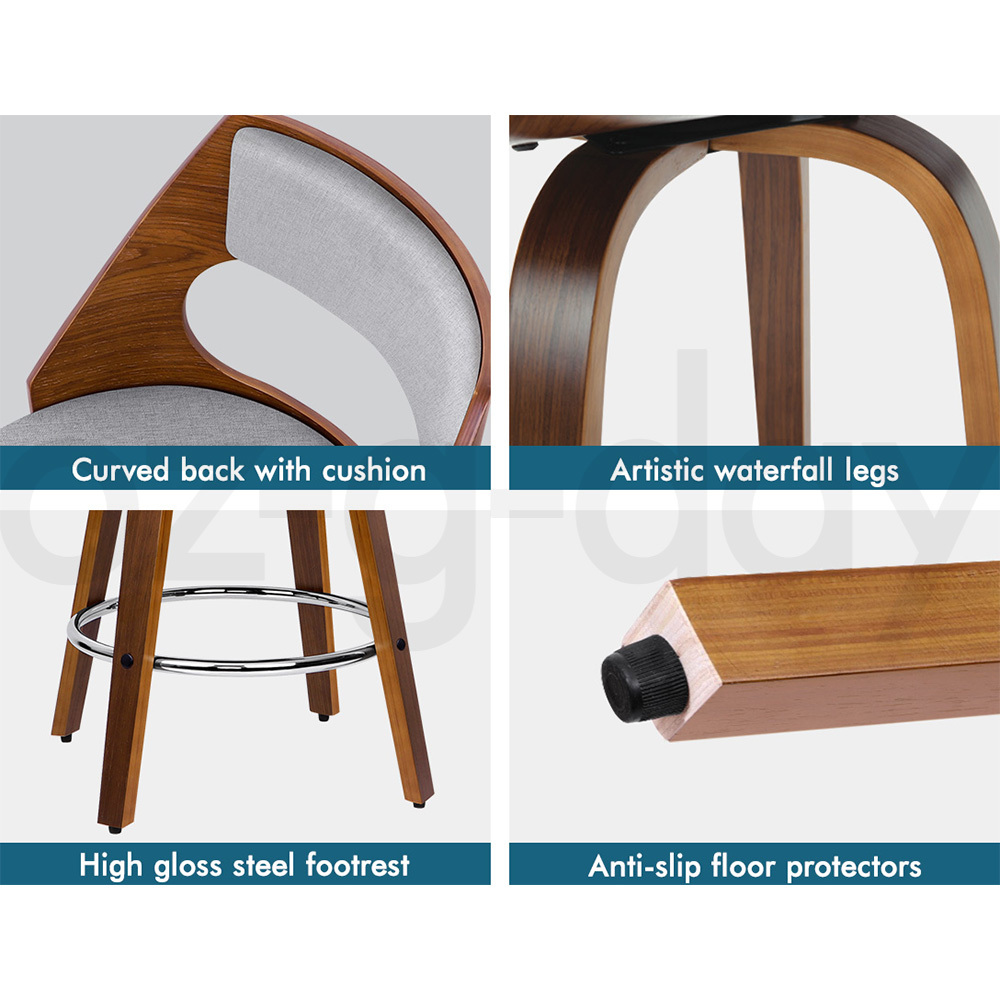 ALFORDSON Wooden Bar Stools Eden Kitchen Counter Swivel Dining Chair x2/x4 - Picture 86 of 115