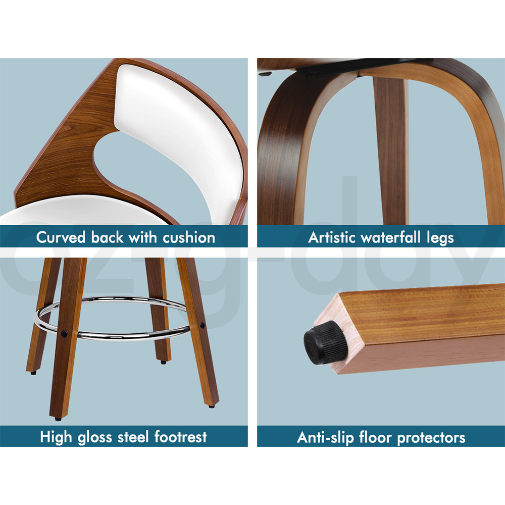 ALFORDSON Wooden Bar Stools Eden Kitchen Counter Swivel Dining Chair x2/x4 - Picture 104 of 115