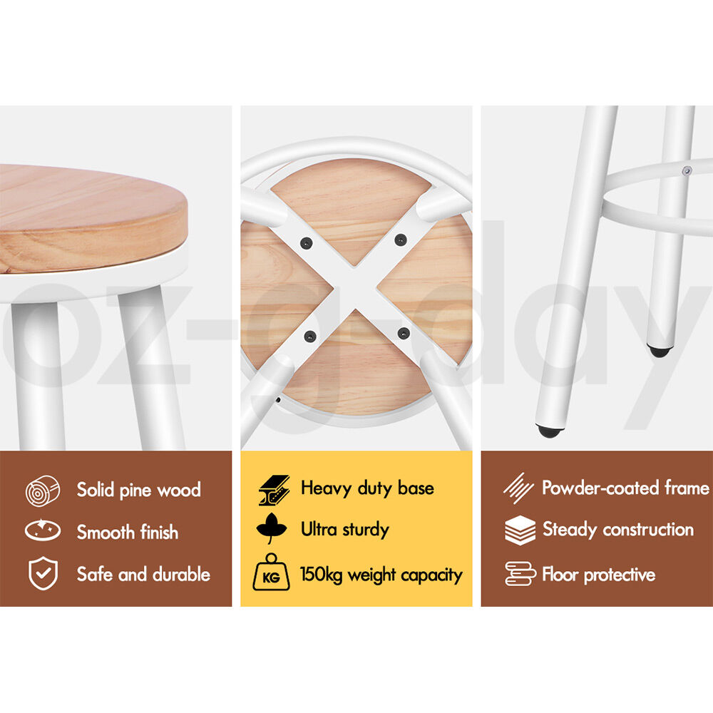ALFORDSON Bar Stools Kitchen Wooden Swivel Leather Metal Dining Chair x2/x4 - Picture 20 of 94