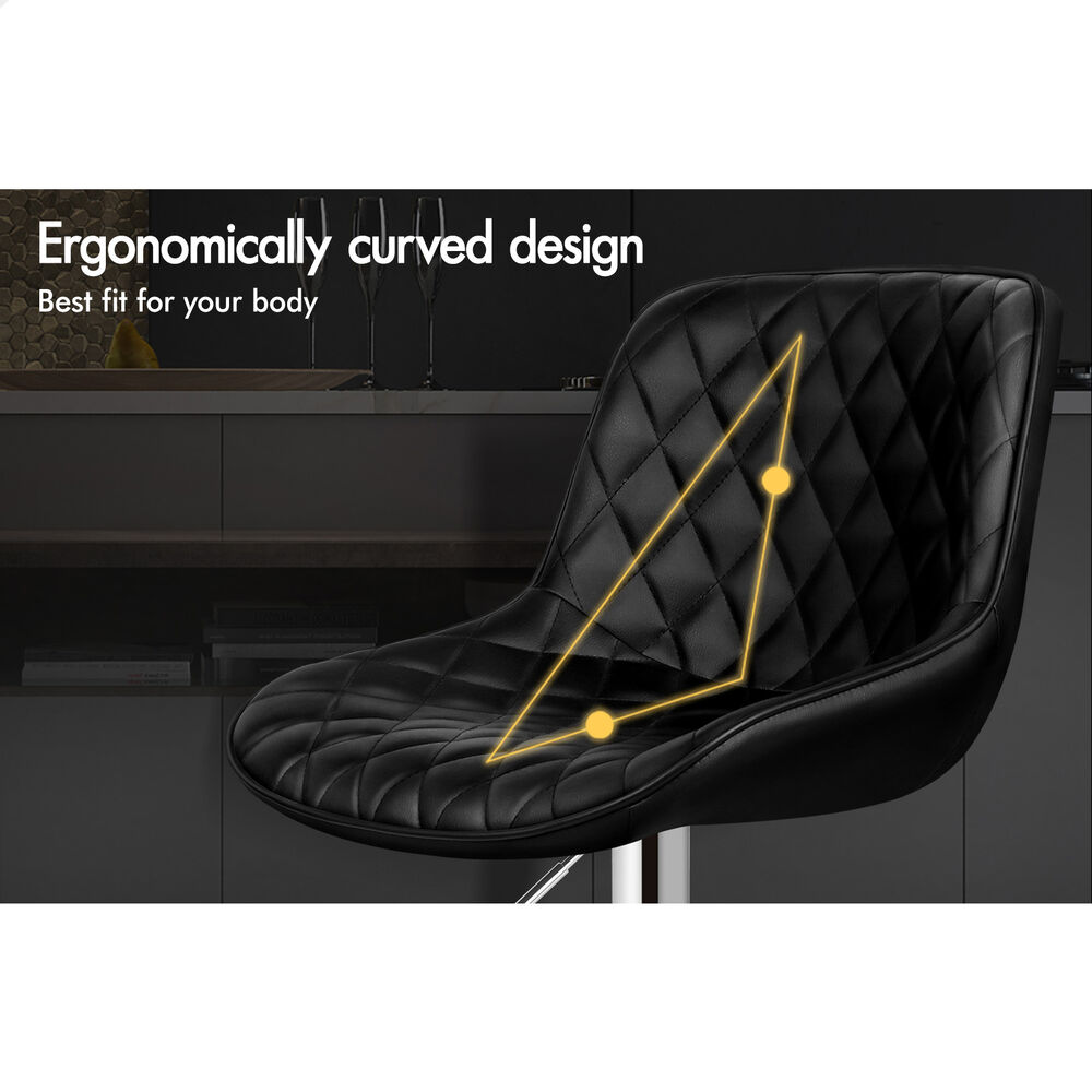 ALFORDSON Bar Stools Kitchen Swivel Dining Chairs Gas Lift Leather/Fabric - Picture 963 of 1,456
