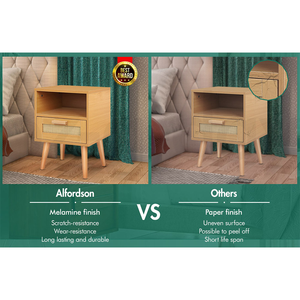 ALFORDSON Bedside Table RGB LED Nightstand 1/2/3 Drawers Side Table Storage - Picture 55 of 521