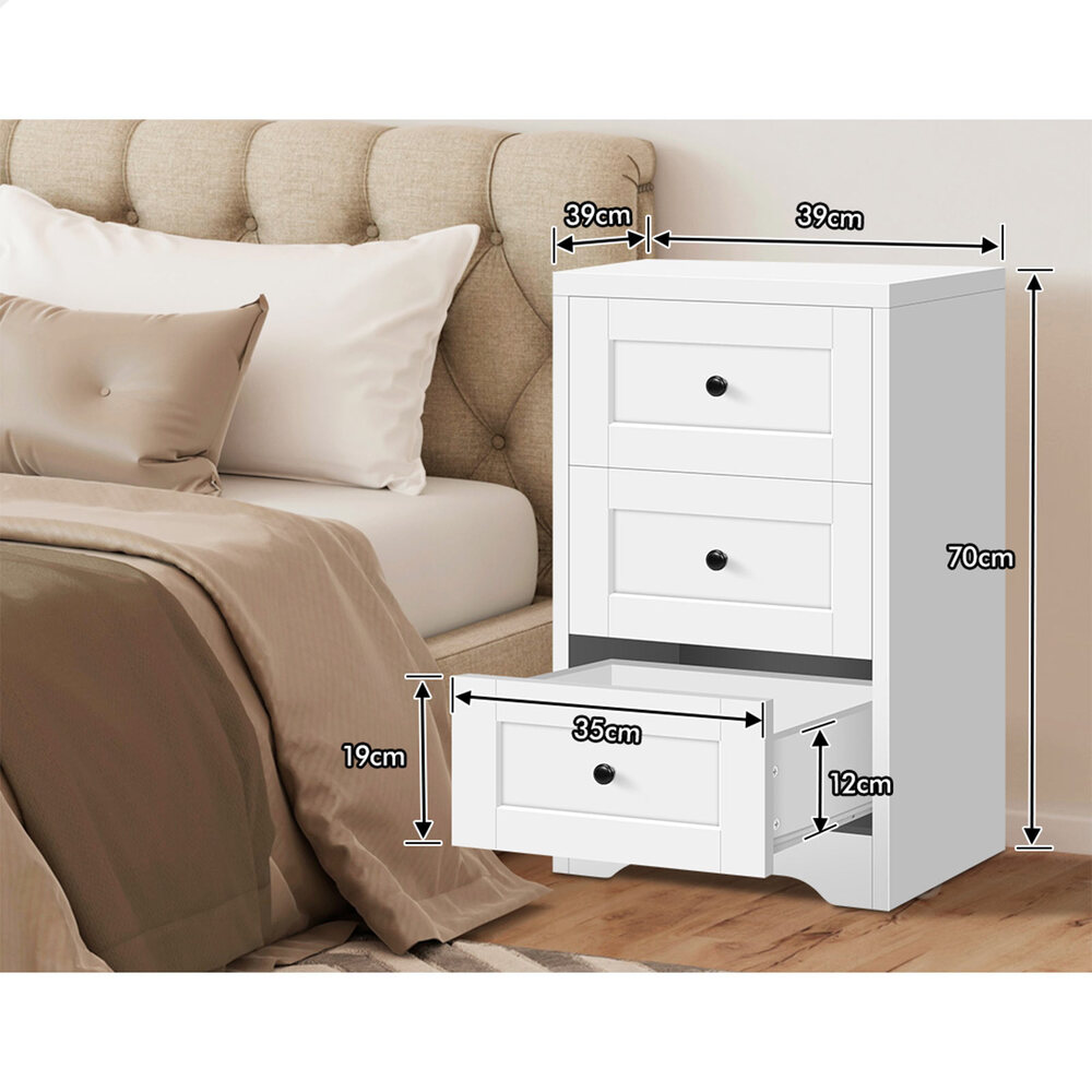 ALFORDSON Bedside Table RGB LED Nightstand 1/2/3 Drawers Side Table Storage - Picture 243 of 521