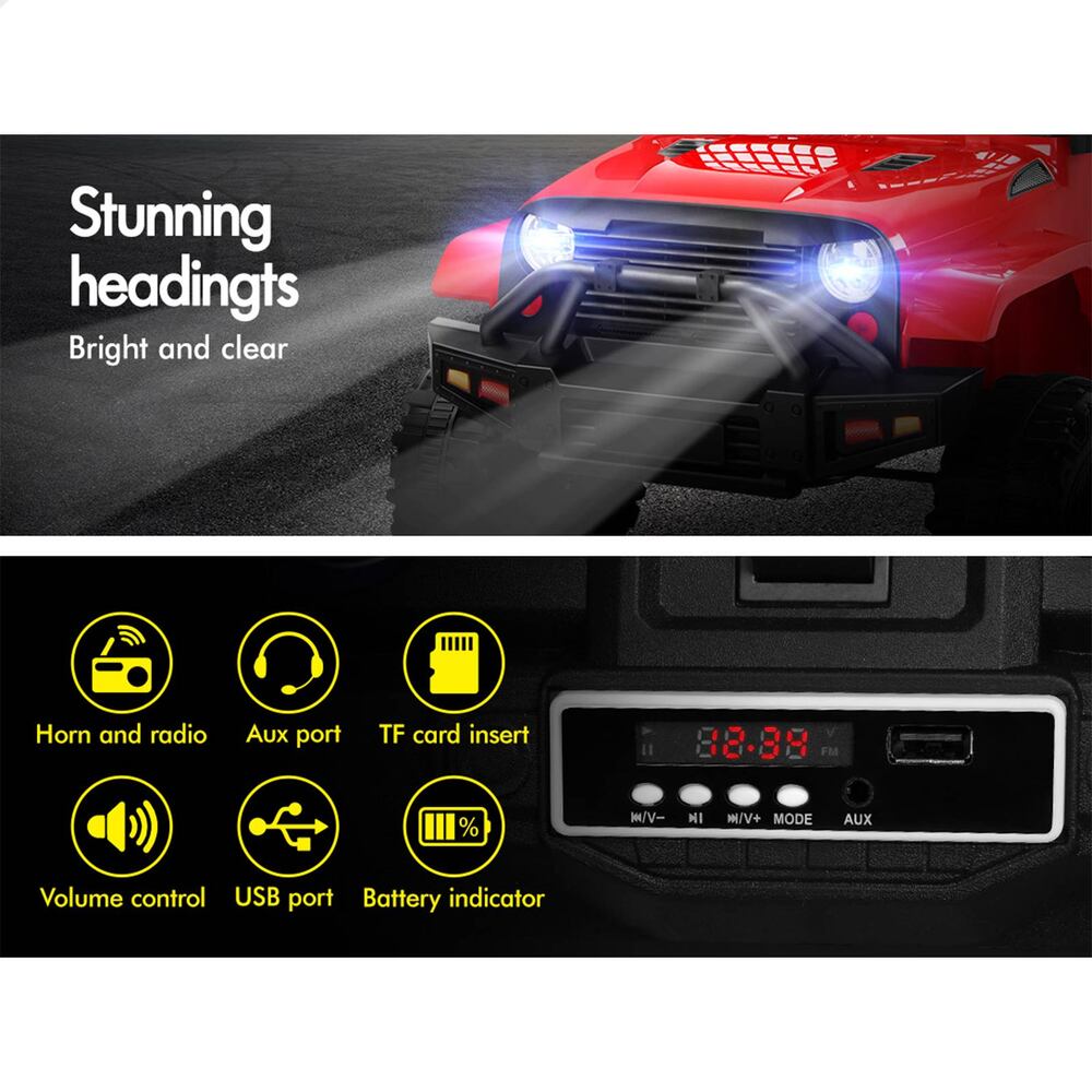 ALFORDSON Kids Ride On Car Toy Jeep Electric 12V 70W Motors R/C LED Lights MP3 - Picture 32 of 49