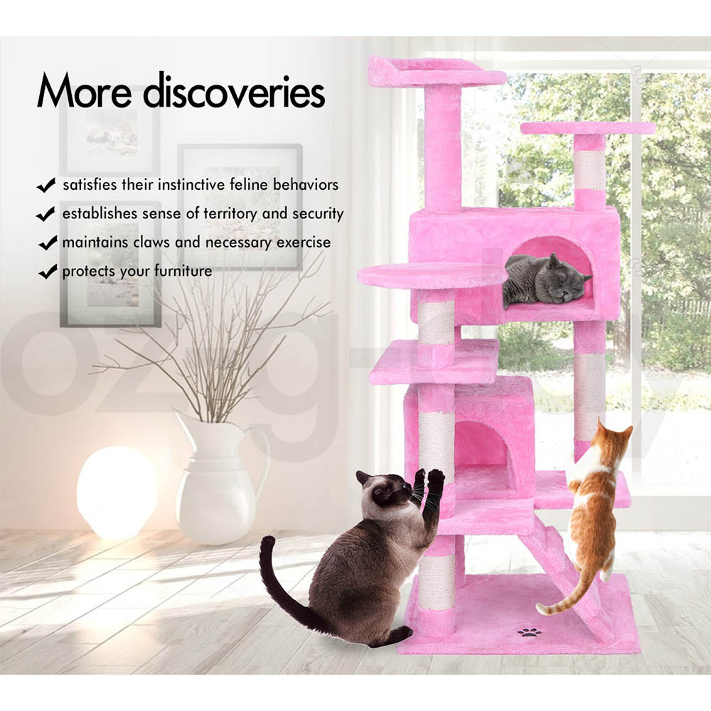 BEASTIE Cat Tree Scratching Post Scratcher Tower Condo House Furniture Wood 134 - Picture 30 of 32