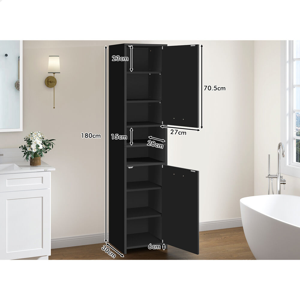 ALFORDSON Bathroom Cabinet Tall Storage Cupboard Slim Furniture Shelf - Picture 13 of 30