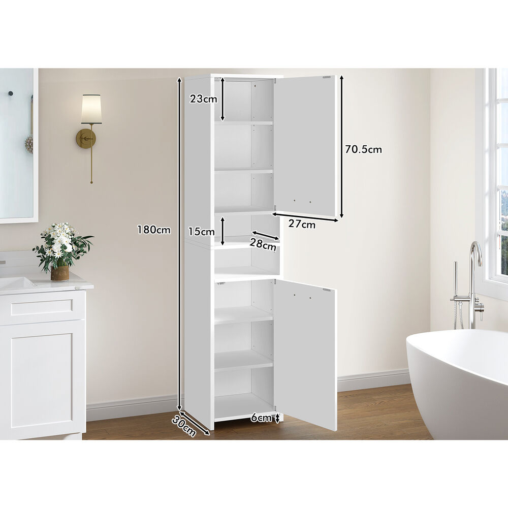 ALFORDSON Bathroom Cabinet Tall Storage Cupboard Slim Furniture Shelf - Picture 25 of 30
