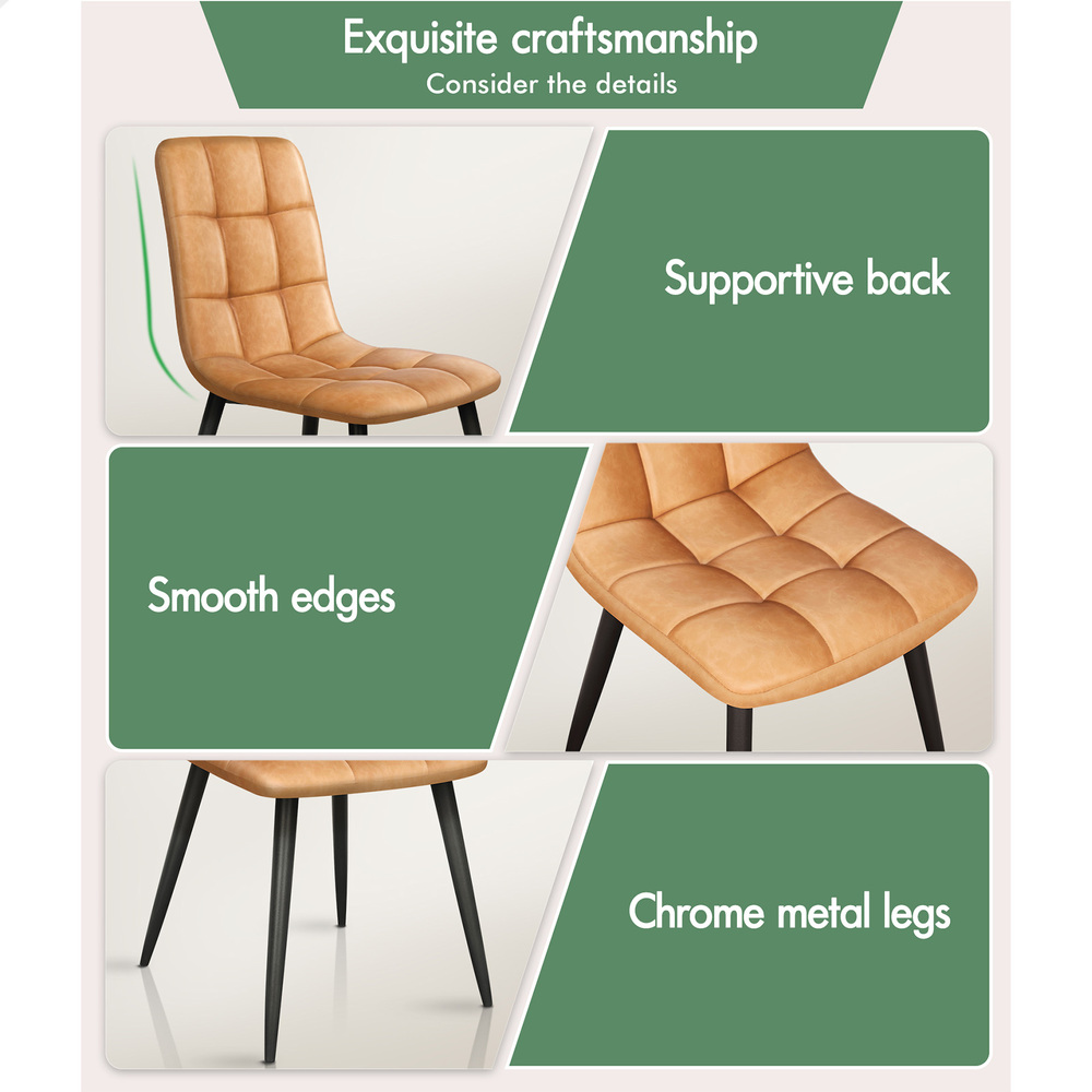 ALFORDSON Dining Chairs Kitchen Swivel PU Leather Sherpa Velvet Wooden x1/x2/x4 - Picture 345 of 592