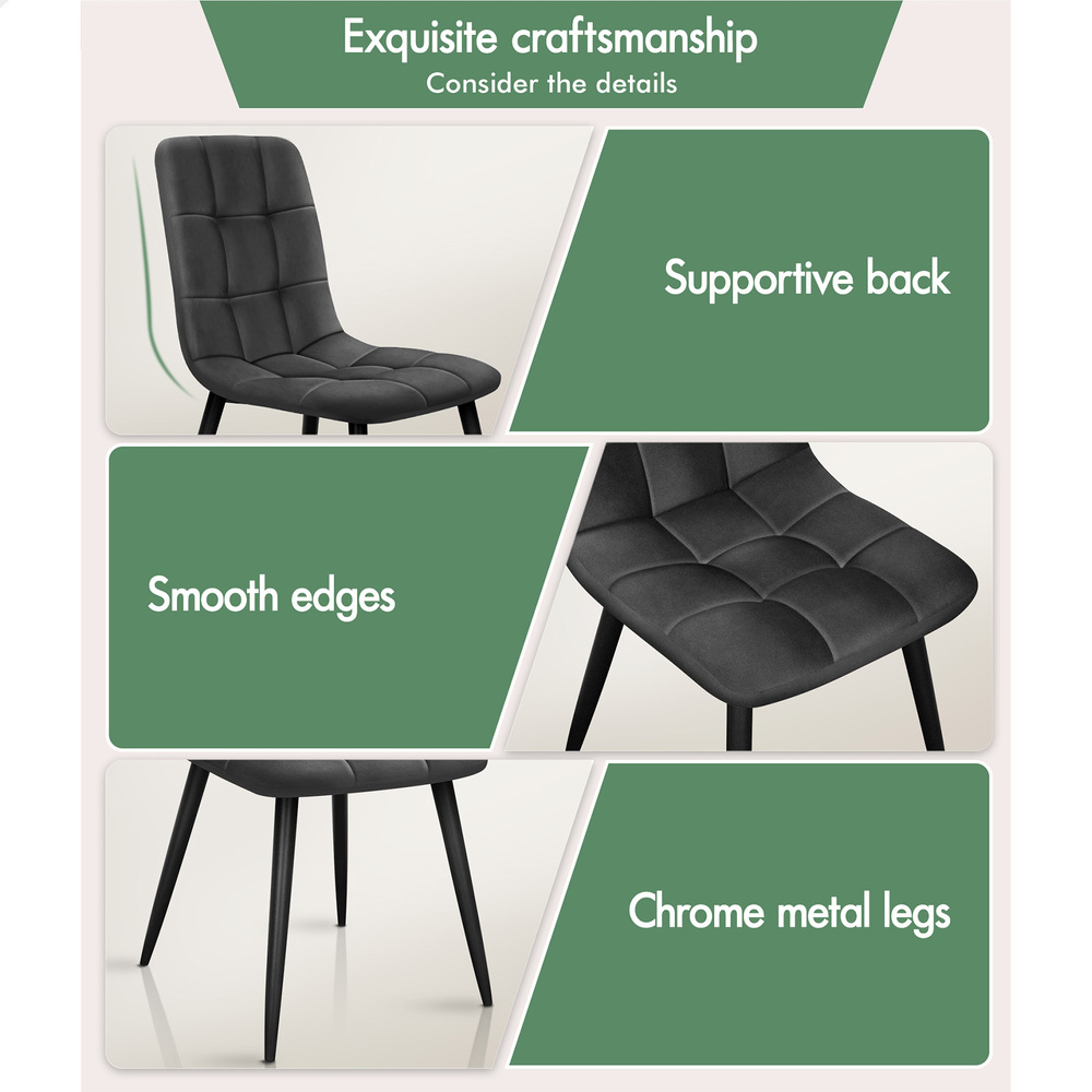 ALFORDSON Dining Chairs Kitchen Swivel PU Leather Sherpa Velvet Wooden x1/x2/x4 - Picture 355 of 592