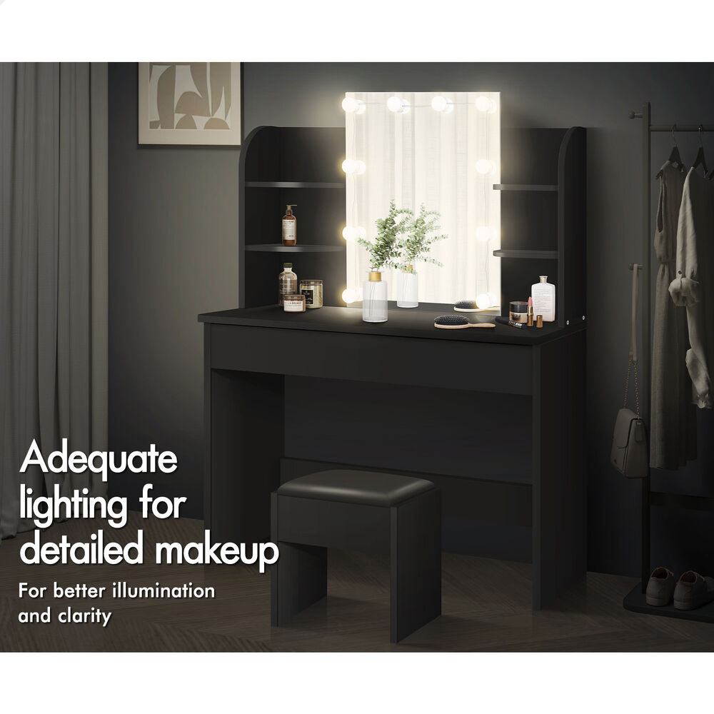 ALFORDSON Dressing Table Stool Set Makeup Mirror Storage Vanity Desk LED Bulbs - Picture 480 of 520