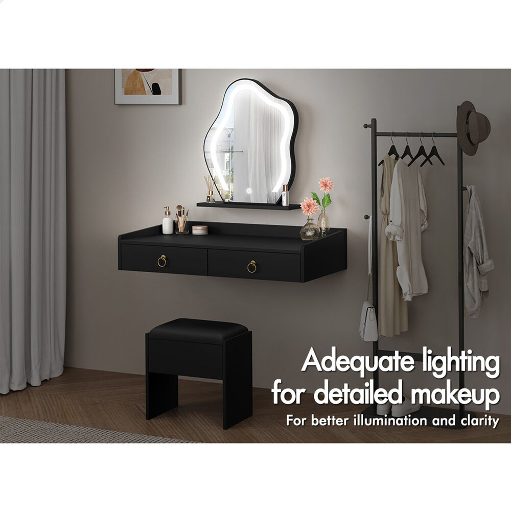 ALFORDSON Dressing Table Stool Set Makeup Mirror Storage Desk LED 10/12 Bulbs - Picture 510 of 671