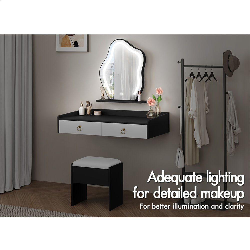 ALFORDSON Dressing Table Stool Set Makeup Mirror Storage Desk LED 10/12 Bulbs - Picture 521 of 671