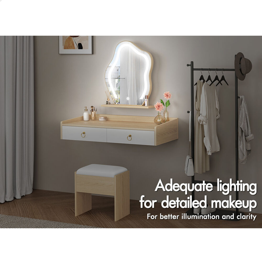 ALFORDSON Dressing Table Stool Set Makeup Mirror Storage Vanity Desk LED Bulbs - Picture 353 of 520