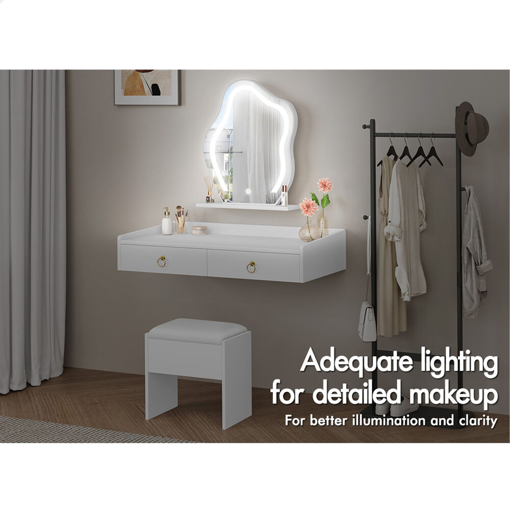 ALFORDSON Dressing Table Stool Set Makeup Mirror Storage Vanity Desk LED Bulbs - Picture 365 of 520