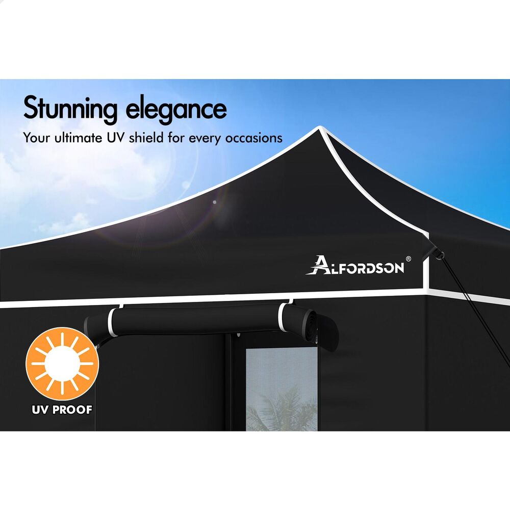 ALFORDSON Gazebo 3x3m Pop Up PE Mesh Marquee Outdoor Folding Tent Wedding Canopy - Picture 83 of 160
