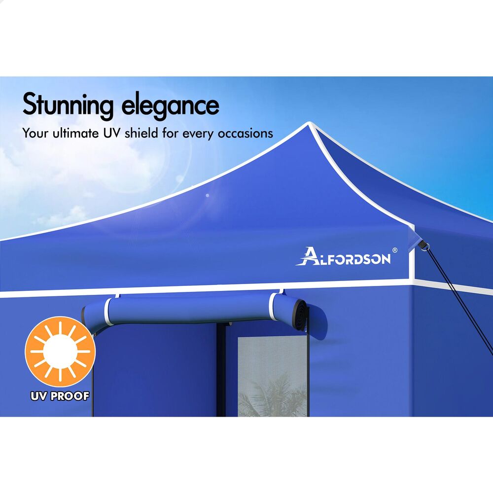 ALFORDSON Gazebo 3x3m Pop Up PE Mesh Marquee Outdoor Folding Tent Wedding Canopy - Picture 95 of 160