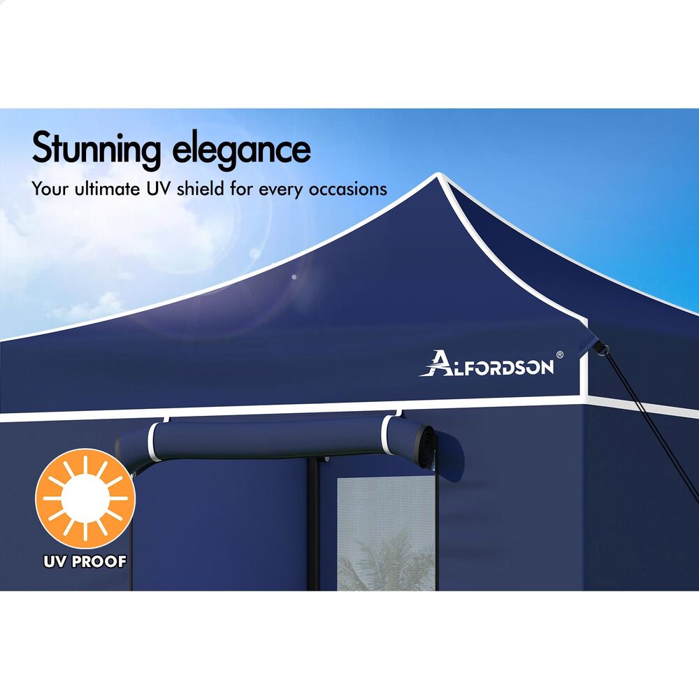 ALFORDSON Gazebo 3x3m Pop Up PE Mesh Marquee Outdoor Folding Tent Wedding Canopy - Picture 107 of 160