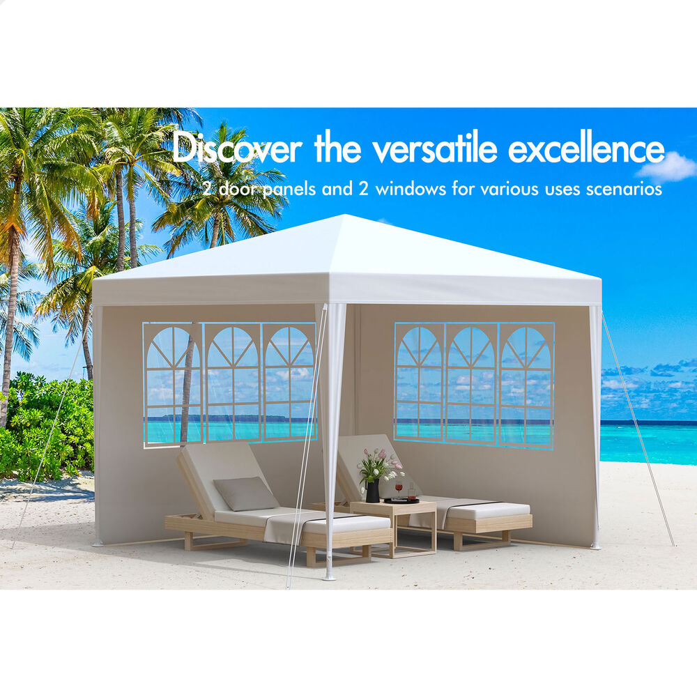 ALFORDSON Gazebo 3x3m Pop Up PE Mesh Marquee Outdoor Folding Tent Wedding Canopy - Picture 23 of 160