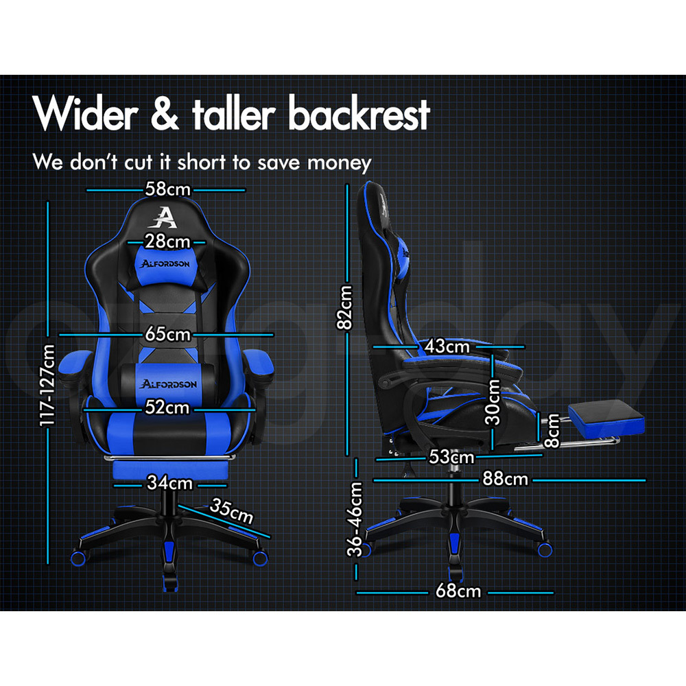 ALFORDSON Gaming Office Chair Massage Racing 12 RGB LED Computer Work Seat - Picture 107 of 267
