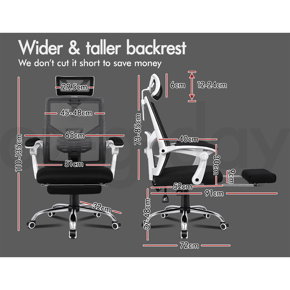 ALFORDSON Office Chair Mesh Executive Gaming Seat Leather Fabric Racing Tilt - Picture 991 of 1,188