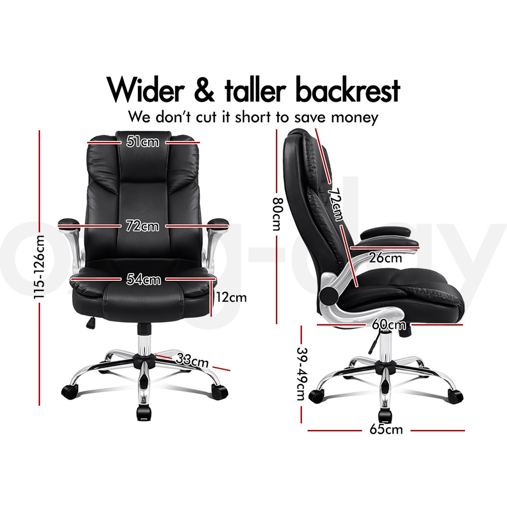 ALFORDSON Office Chair Executive Computer Gaming Leather Seat Racing Tilt - Picture 10 of 47
